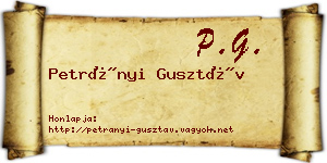 Petrányi Gusztáv névjegykártya