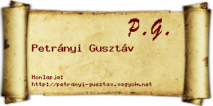 Petrányi Gusztáv névjegykártya