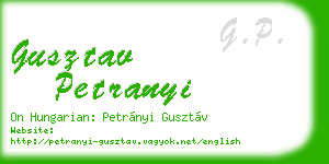 gusztav petranyi business card